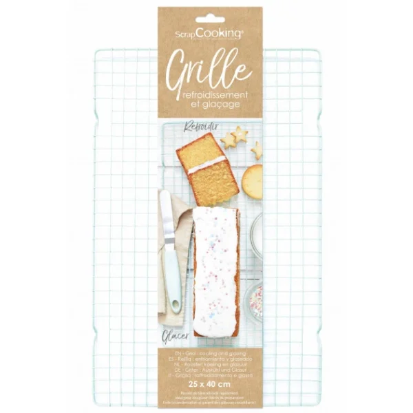 Grille Pâtisserie En Métal 25 X 40 Cm ScrapCooking vente à bas prix 1