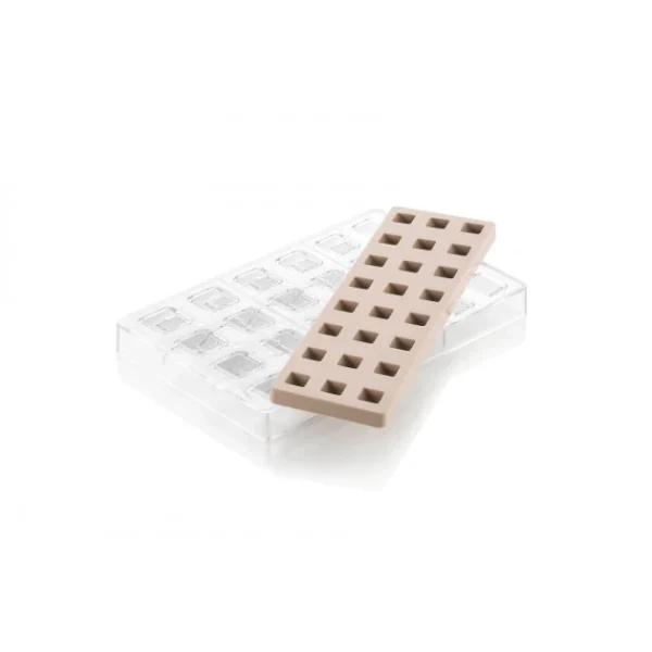 en solde Kit Moule Chocolat Carré Avec Insert (x24) Chocado Silikomart 1