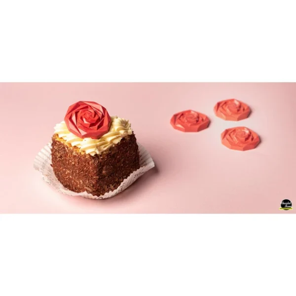 Moule Chocolat Caraque Rose 4,5 Cm (x10) Chocolat Form marque pas cher 4