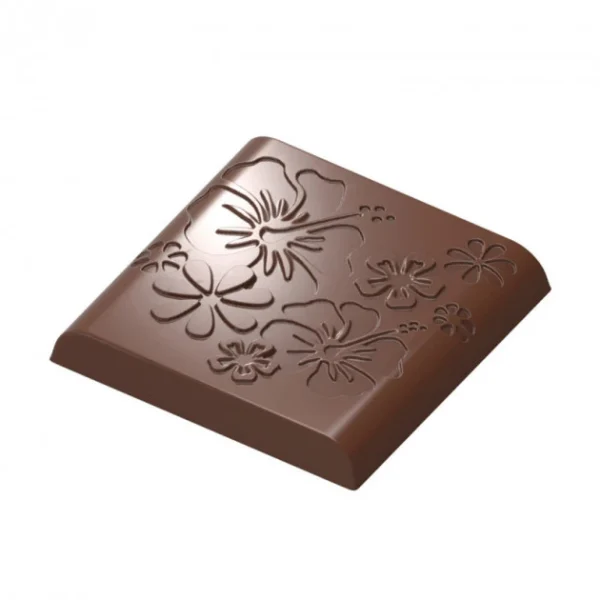 luxe soldes Moule Chocolat Carré Arrondi Fleur (x18) Chocolat Form 1