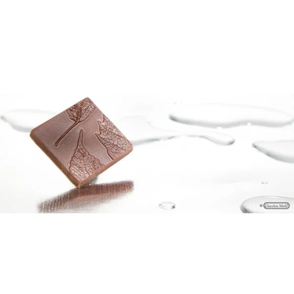 Moule Chocolat Carré Avec Feuille (x10) Chocolate World online boutique 3