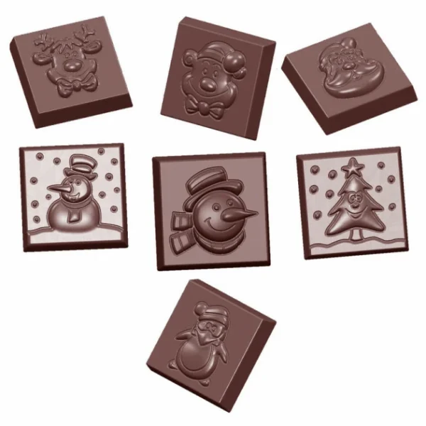 REMISE Moule Chocolat Carré Figurines De Noël (x21) Chocolate World 1