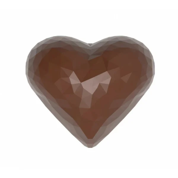 Moule Chocolat Cœur Double à Facettes 3,4 X 2,8 Cm (x21) Chocolate World grande qualité 3