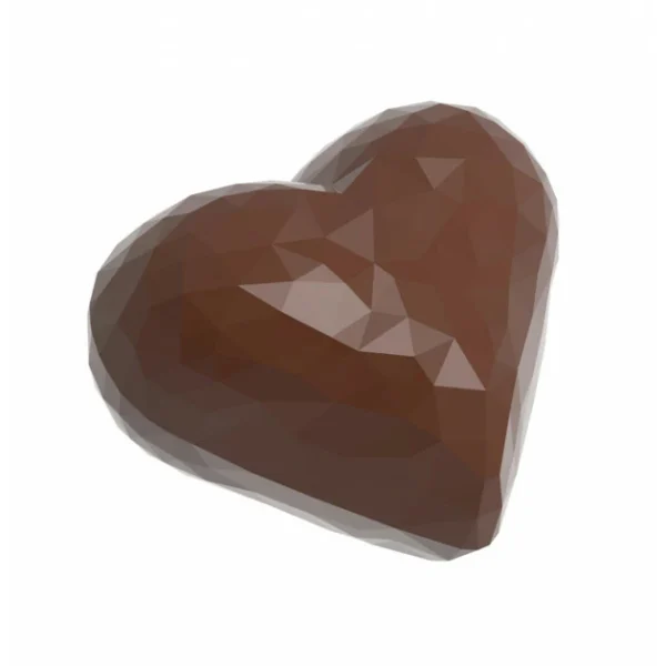 Moule Chocolat Cœur Double à Facettes 3,4 X 2,8 Cm (x21) Chocolate World grande qualité 1