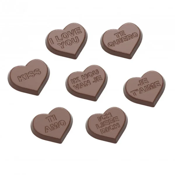 Moule Chocolat Coeur Je T’aime 30 Mm (x21) Chocolate World Prestation Et Rapide 1