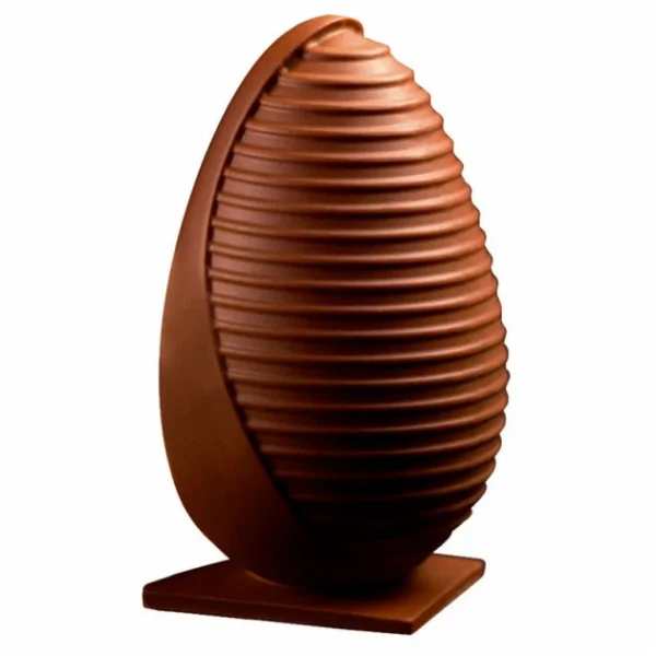 beauté Moule Chocolat Oeuf Stripe Ø 13 X H 20 Cm (x2) Pavoni 1