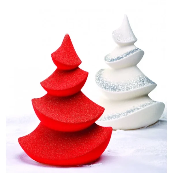 Couleurs variées Moule Chocolat Sapin De Noël Wave Ø 16 X H 20 Cm (x2) Pavoni 1