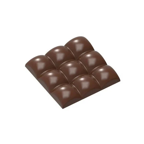 marque pas cher Moule Chocolat Tablette 9 Carrés Bombés 79,5 Mm (x3) Chocolate World 1