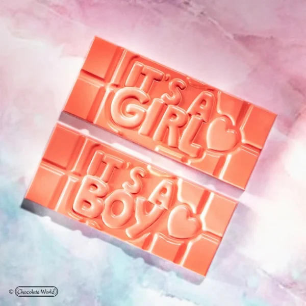 mode pas chere Moule Chocolat Tablette Gender Reveal (x4) Chocolate World 3