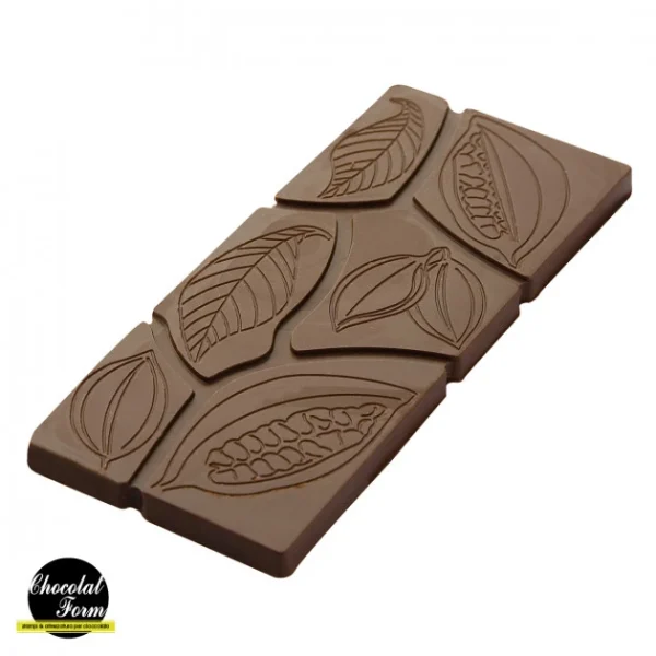 grande promotion Moule Tablette Chocolat Feuilles Et Fèves 11,8 X 5 Cm (x6) Chocolat Form 1