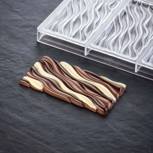 beauté Moule Tablette Chocolat Fluid Vallée 15,4 X 7,7 X H 1,1 Cm (x3) Pavoni 4