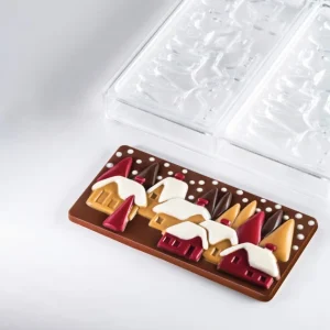 vente en ligne pas cher Moule Tablette Chocolat Village De Noël 15,4 X 7,7 Pavoni 8