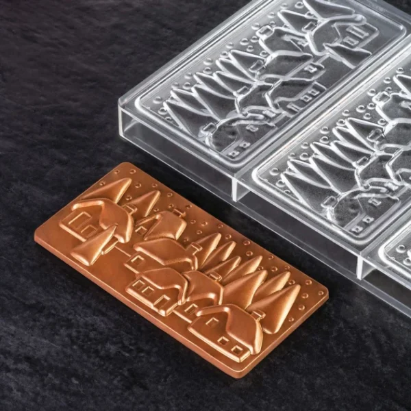 vente en ligne pas cher Moule Tablette Chocolat Village De Noël 15,4 X 7,7 Pavoni 5